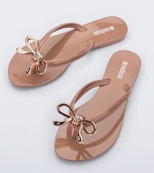 MELISSA Harmonic Iris Brown Flip Flop Bow Sandal Bubblegum Scented 7 NEW $70